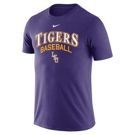 Lsu Tigers Nike Baseball Script Logo T Shirt Purple