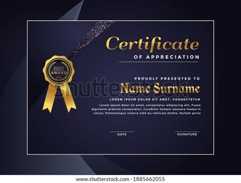 Certificate Appreciation Templatetrendy Geometric Design Award Stock