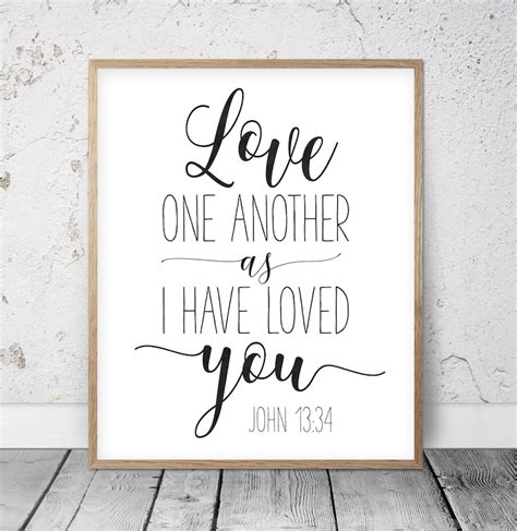 Love One Another As I Have Loved You Printable Scripture Wall Etsy