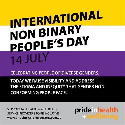 International Non Binary Peoples Day Pride In Health Wellbeing