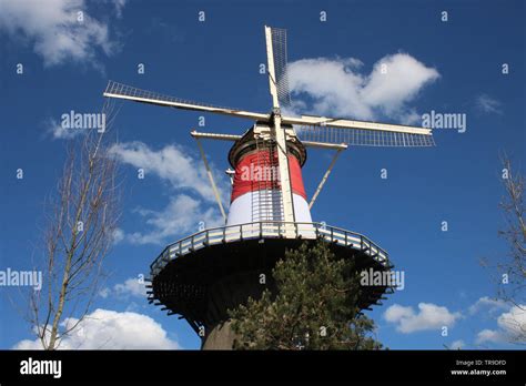 Close Up Of The Top Part Of Molen De Valk Which Is A Historic Windmill In Leiden Netherlands