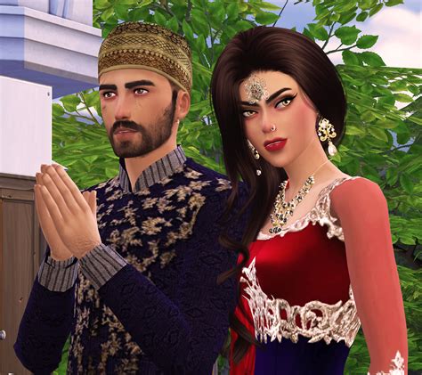 A Couple In Formal Pakistani Outfits Thank The Sims 4 Middle