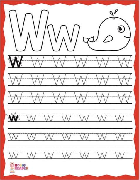 Trace The Letter W Reading Adventures For Kids Ages 3 To 5