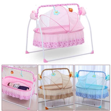 Electric Big Auto Swing Bed Baby Cradle Space Safe Crib Infant Rocker