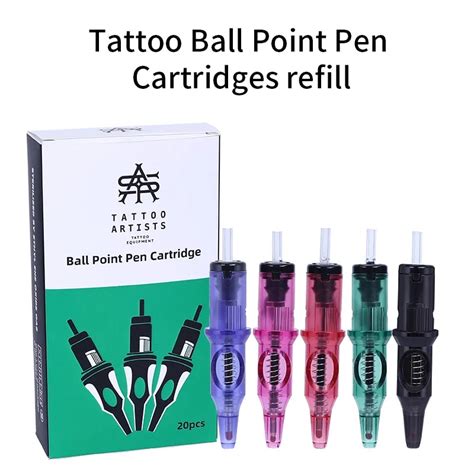 1020pcs Ballpoint Tattoo Cartridge Needles 5 Colors Tattoo Practice