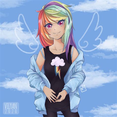 Rainbow Dash By Vilyann On Deviantart Rainbow Dash Anime Anime Artwork