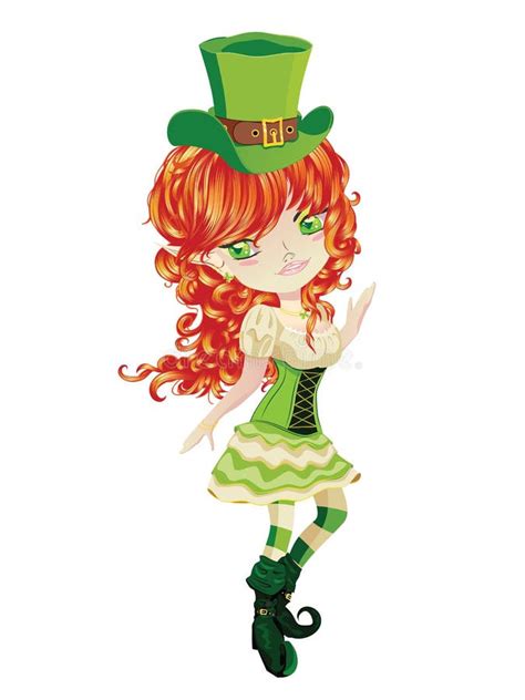 Cute Leprechaun Girl Stock Vector Illustration Of Isolated 51334945
