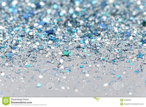 Blue And Silver Frozen Snow Winter Sparkling Stars Glitter