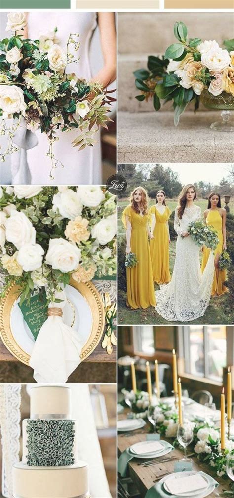 Mustard Yellow And Greenery Wedding Colors Yellow Wedding Theme