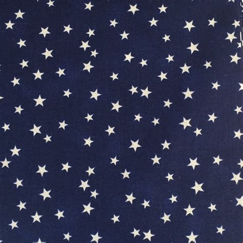 100 Cotton Blue And White Star Fabric By The Yard Lucky Stars Etsy