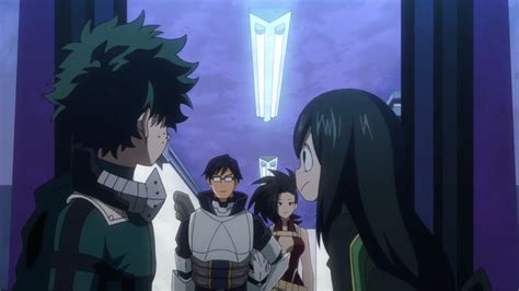 Midoriya Izuku Tenya Iida Yaoyorozu Momo And Tsuyu Asui Boku No