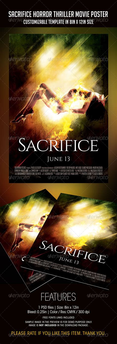 Sacrifice Horror Thriller Movie Poster By Soulmemoria Graphicriver