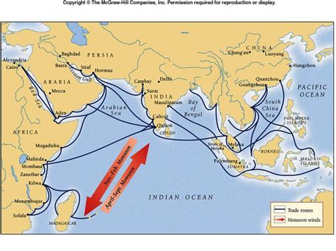 Map Of India Ocean Trade Routes Indian Ocean Ocean History