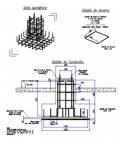 Detalle De Fundacion 2d 3d En AutoCAD Librería CAD