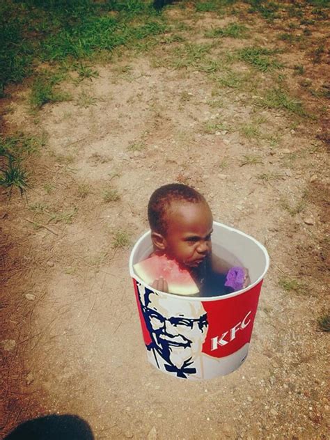 Black Kid Sitting In A Bucket Meme Baby