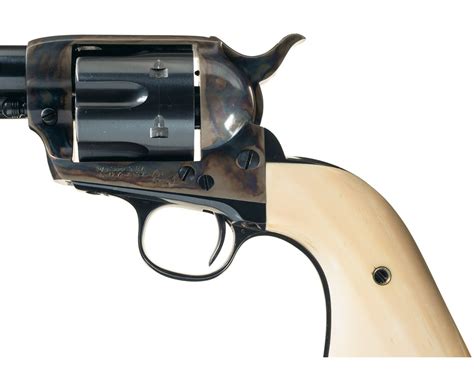 First Generation Colt Single Action Army Revolver With Carved Ivory Grips