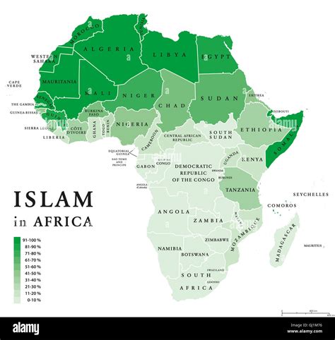 Verbreitung Des Islam In Afrika Politische Karte Der Muslimischen