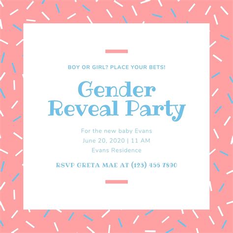 free custom printable gender reveal invitation templates canva