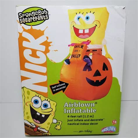 Gemmy Halloween Spongebob Squarepants Nickelodeon Airblown Inflatable 4ft Eur 3782 Picclick De