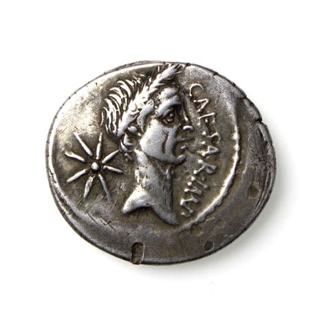 Julius Caesar Silver Denarius Portrait Issue 44bc Silbury Coins