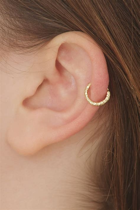 Gold Helix Ring Gold Cartilage Ring 14k Gold Helix Hoop Etsy