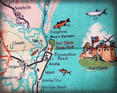 2106 sadler road, fernandina beach. Fernandina Beach Amelia Island beach retro beach map print funky vintage turquoise photo of ...
