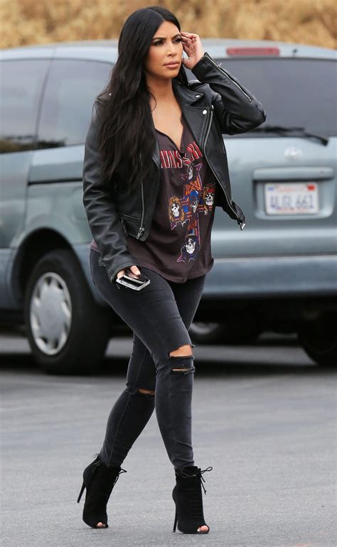 See more of kim's hair salon on facebook. Kim Kardashian Wears Heels and Leather Jacket to Go ...
