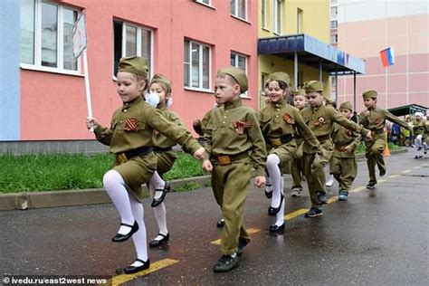 Russian Children Taught To March In Military Uniforms As Putins Youth