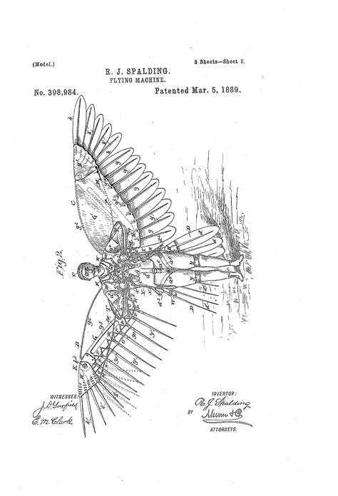 Us398984a Flying Machine Patent Drawing Patent Art Prints Patent Art