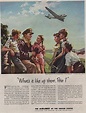 ORIG VINTAGE MAGAZINE AD / 1945 AIRLINES OF THE UNITED STATES AD ...