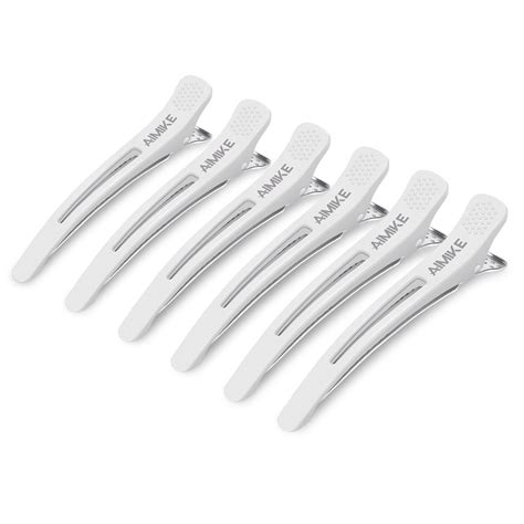 aimike classic hair clips for styling and sectioning 6pcs white