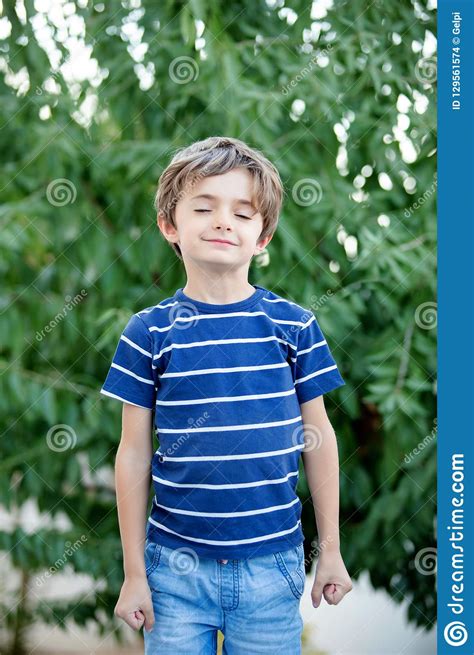 Relaxed Child With Closed Eyes Dreaming Stock Photo Image Of Morning