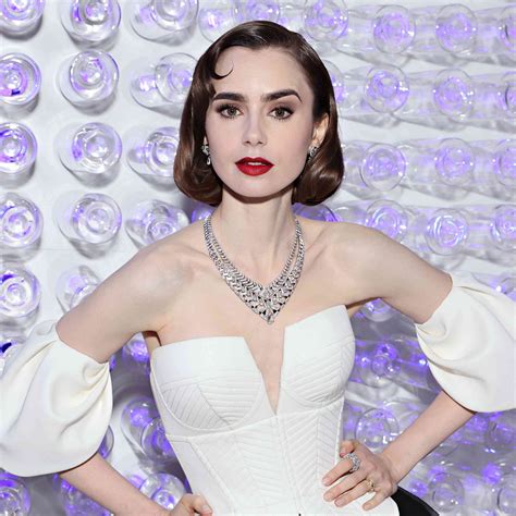 Lily Collins Rare Rose Cut Engagement Ring And Wedding Band Were