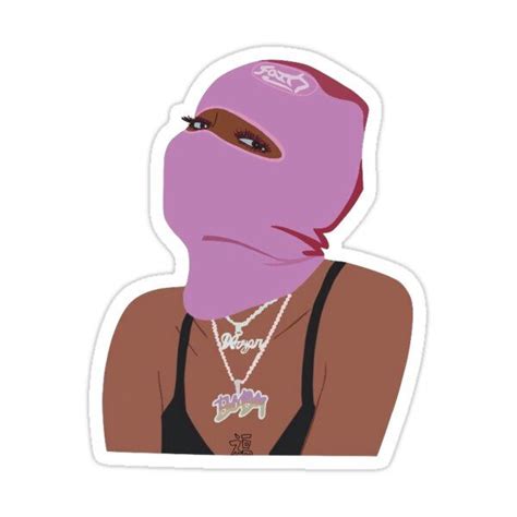 Girl Wearing A Ski Mask Design Sticker By Dina Kalim In 2021 Ski Mask
