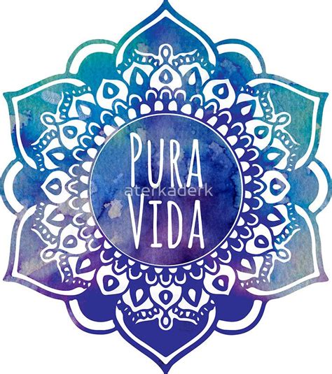 Pura Vida Watercolor Mandala Sticker By Aterkaderk