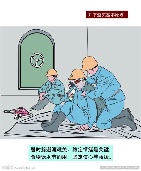 煤矿安全事故避灾原则设计图 其他 文化艺术 设计图库 昵图网nipic