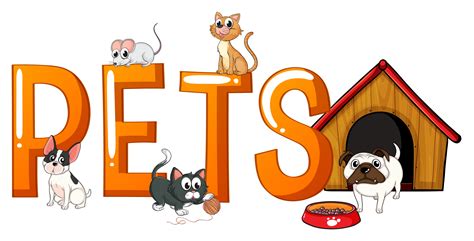 Font Design With Word Pets 353678 Vector Art At Vecteezy