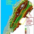 Digital elevation model for Lebanon showing the Lebanon and ...