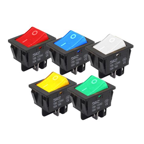 Filn 250v 15a Yellow Led 4 Prong Rocker Switch