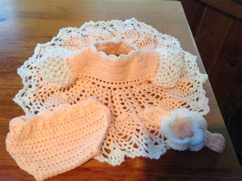 Peaches And Cream Crochet Dress Set Crochet Crochet Set Crochet Dress