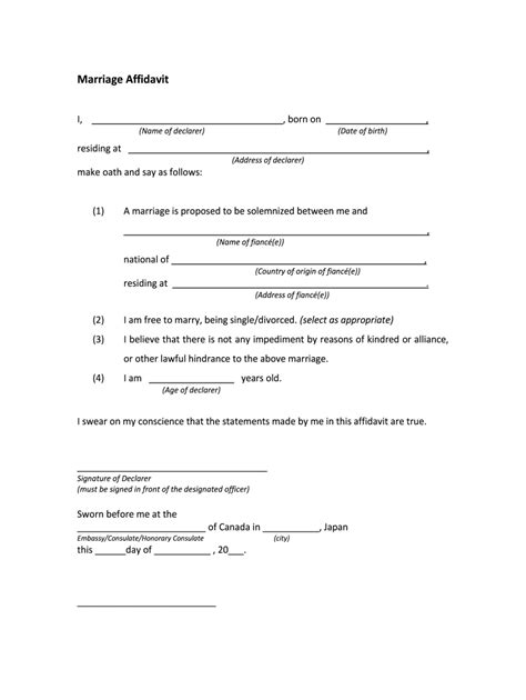 A Marriage Affidavit Fill Online Printable Fillable Blank Pdffiller