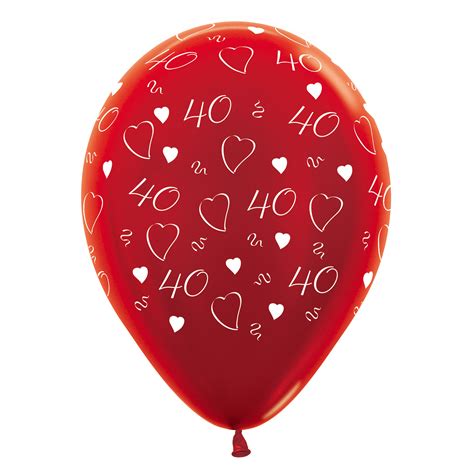 10 X Ruby Wedding 40th Anniversary Balloons Helium Or Air Party
