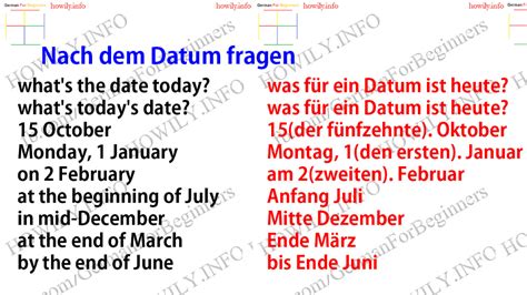 Date Danniversaire In German New Nach Dem Datum Fragen German For All