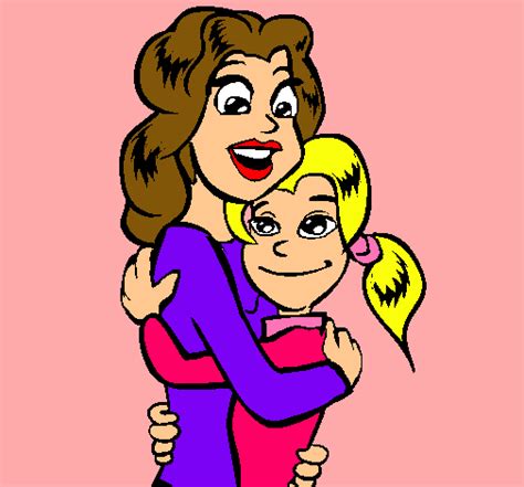 Dibujo De Madre E Hija Abrazadas Pintado Por Rosis En El