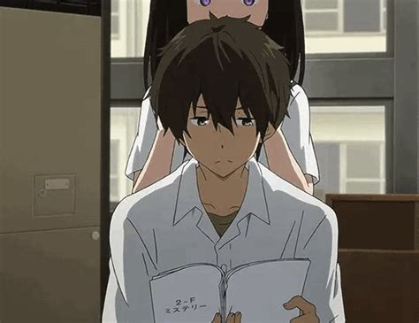 The series follows hotarou oreki, a teenage boy whose main goal in life is to. Animated gif about girl in 👫 couple by xAnimeLoverx ...