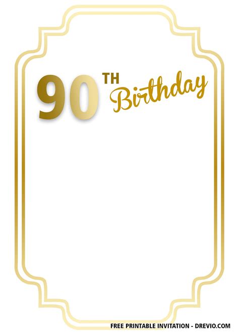 Free Printable 90th Birthday Invitation Templates 90th Birthday