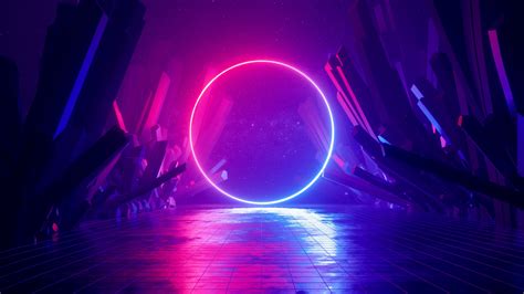 Neon Portal 4k Wallpaper