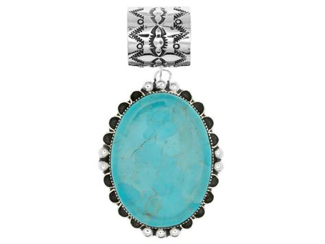 Southwest Style By Jtvtm 38x28mm Oval Kingman Turquoise Sterling