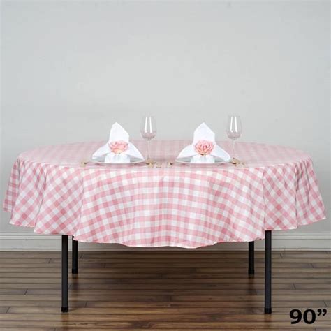 Find the perfect spring picnic stock illustrations from getty images. Buffalo Plaid Tablecloth | 90" Round | White/Rose Quartz ...