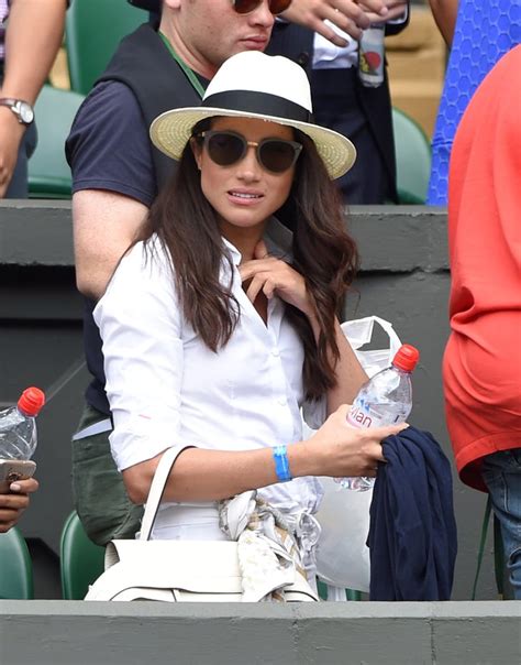 meghan kept cool with a fedora and shades at wimbledon meghan markle s style popsugar